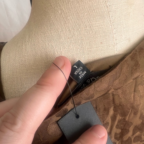 Green leopard button down blouse - Picture 8 of 8